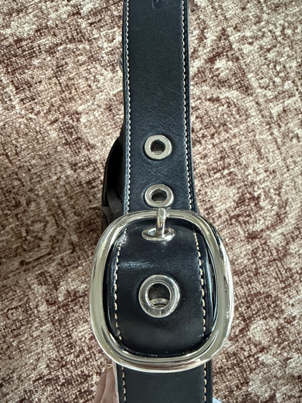 Coach Black Leather Shoulder and Crossbody Bag with Contrast Stitching - Picture 3 of 7